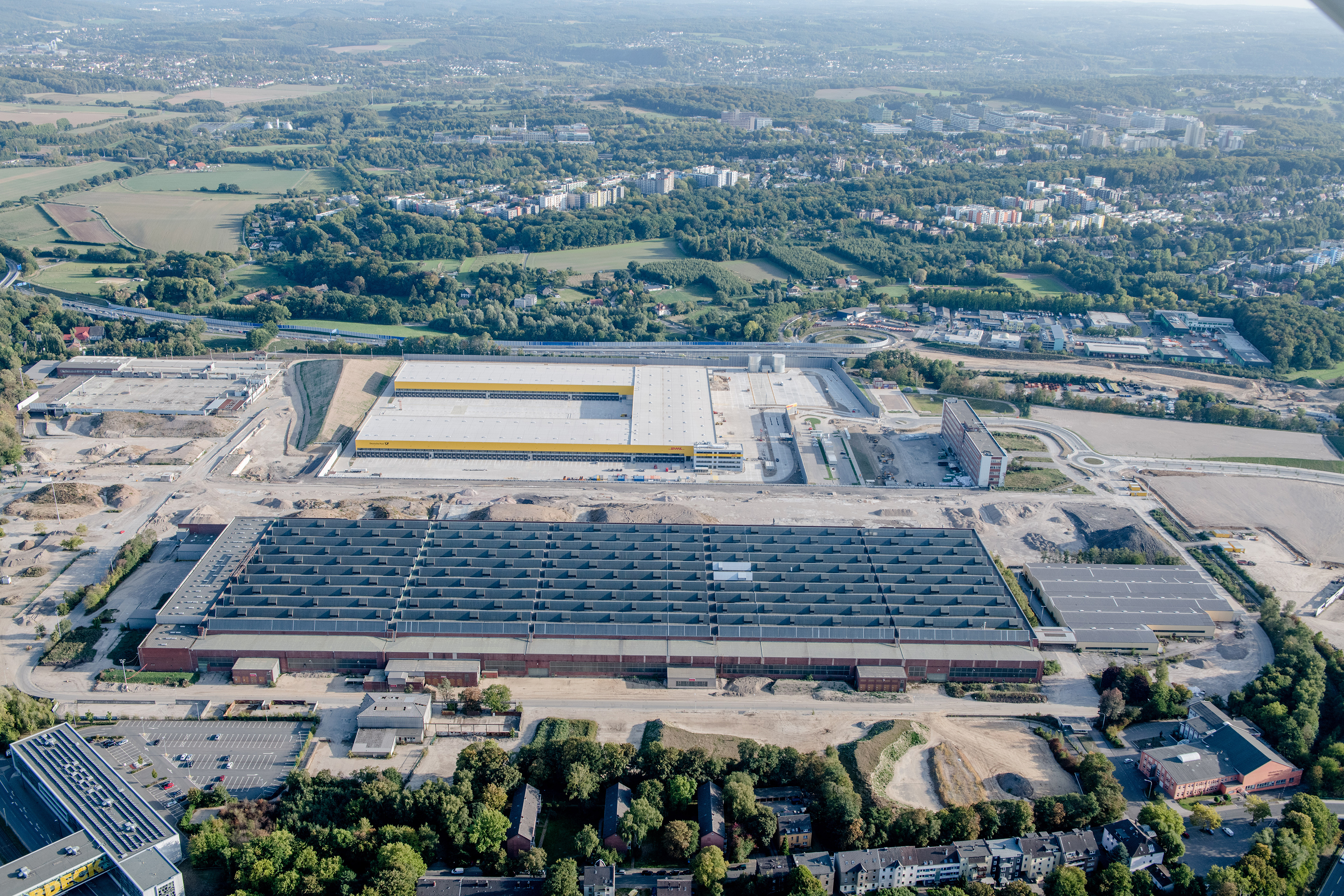 Aerial view of the former Opel site