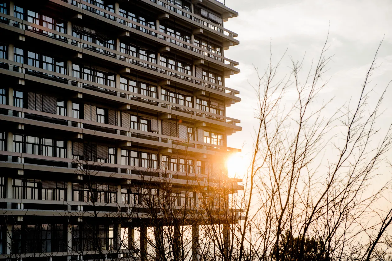 Sunset at building N