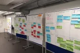 Ergebnisboards des Workshops mit vieln KArten.