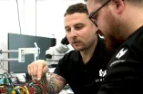 Dennis and Moritz from the start-up Gemesys in the Worldfactory.