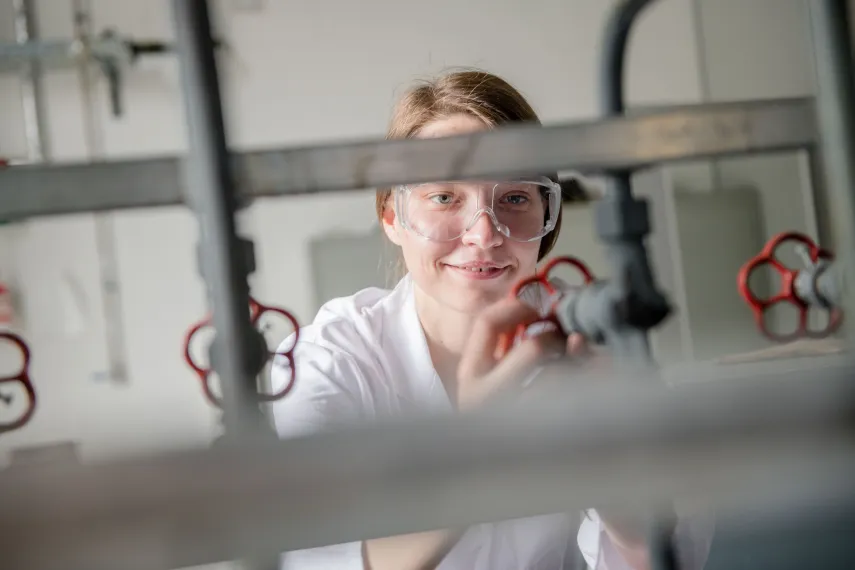 Student in a laboratory