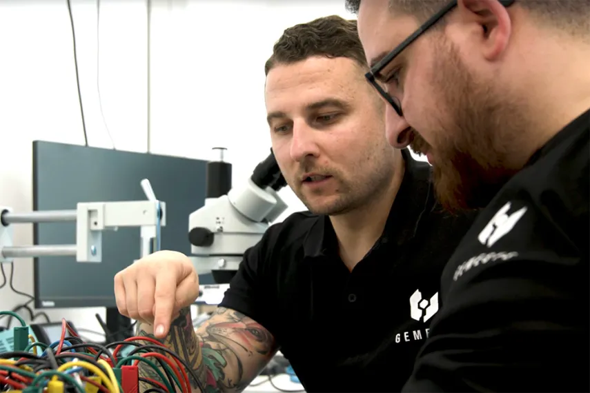 Dennis und Moritz vom Start-up Gemesys in der Worldfactory.