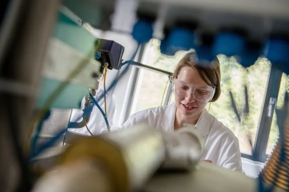 Researcher wearing glasses