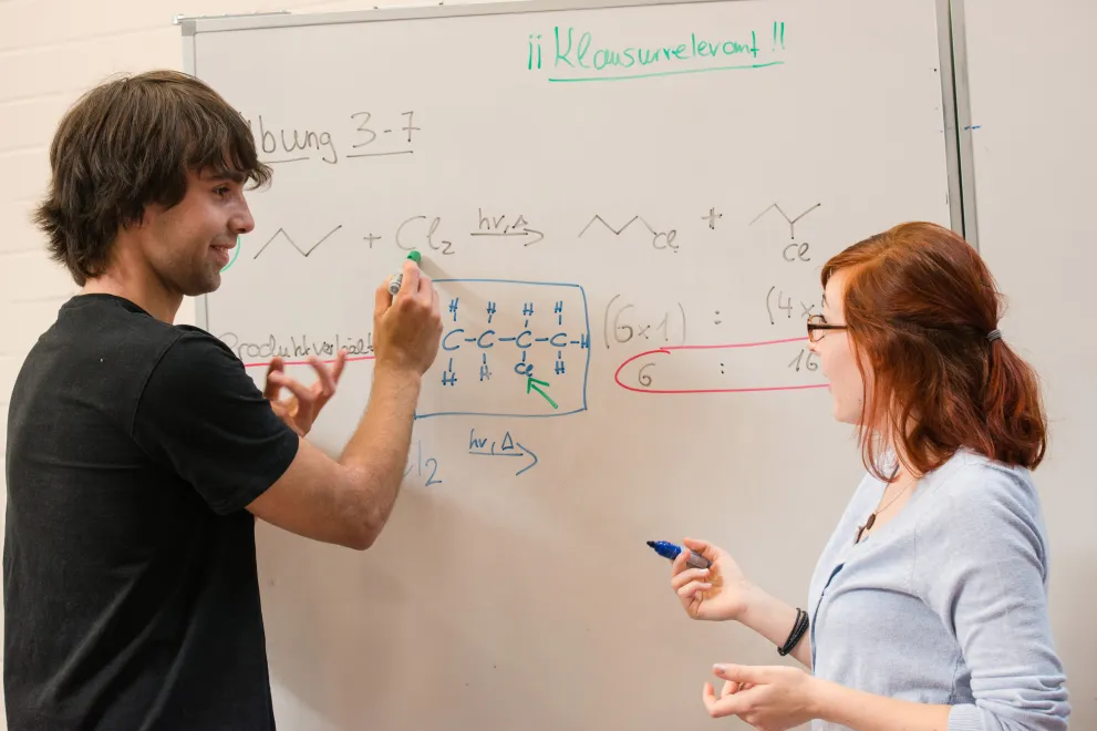Students at a blackboard