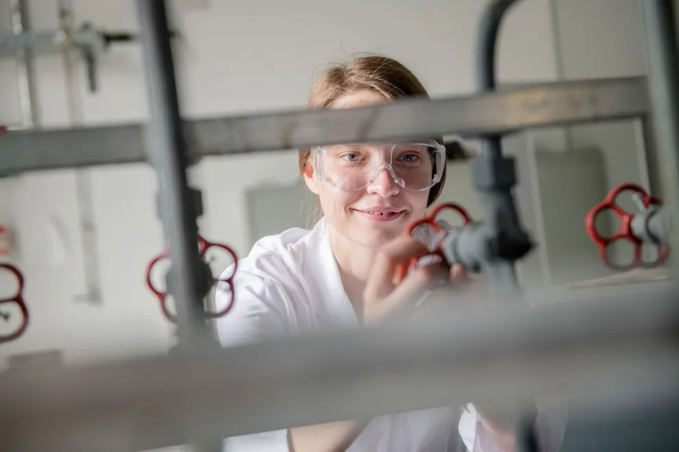Student in a laboratory