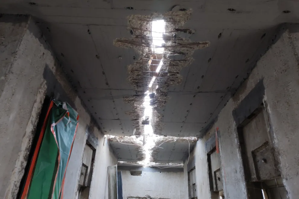 Vorbereitung Abbruch Treppenhaus E6 Süd