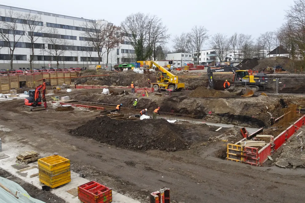 Blick in die Baugrube