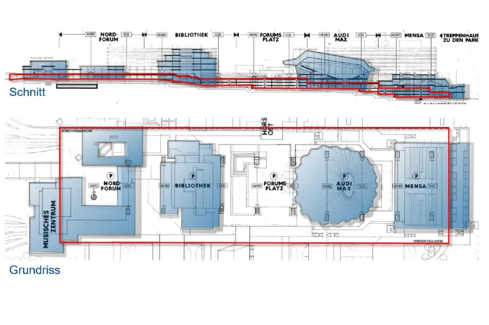 Grundriss und Schnitt des VBW
