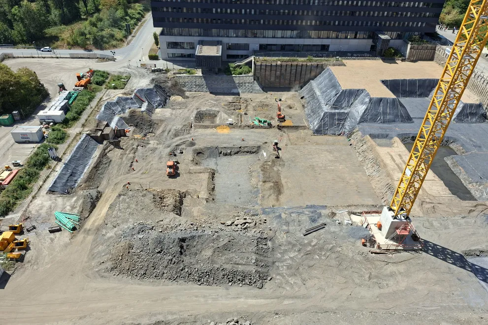 Blick auf das Baufeld GC