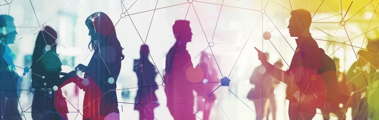 Personen, die durch ein Netzwerk miteinander verbunden sind